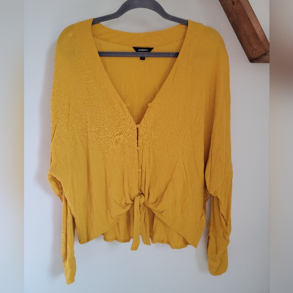 Beautiful yellow long sleeve blouse